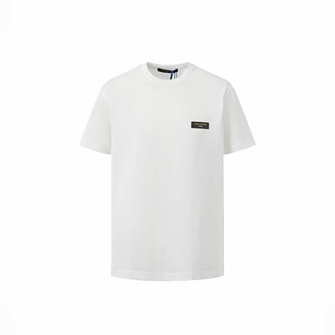 9a+ quality louis vuitton gold foil leather patch short sleeve t shirt